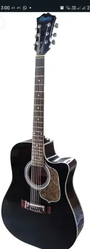 Black Finish Acoustic Guitarr